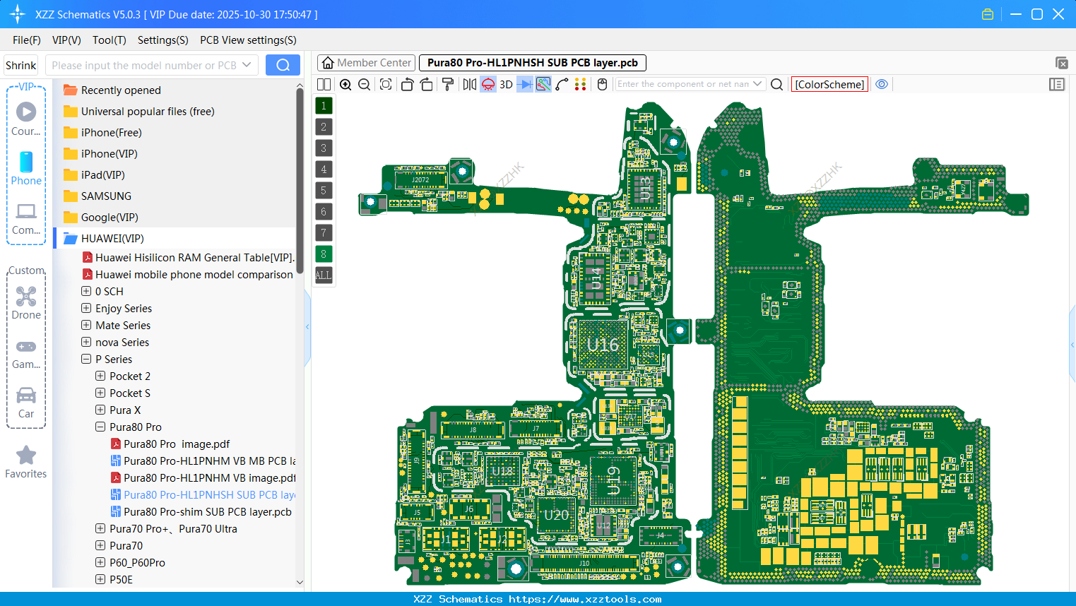 Pura80 Pro-HL1PNHSH SUB PCB Layer